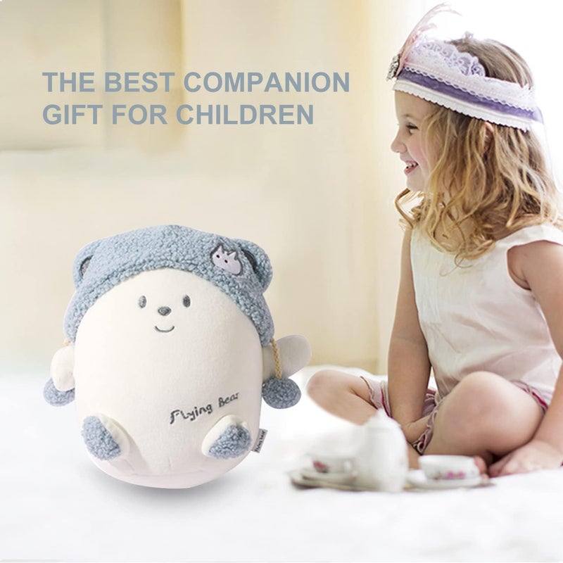 stocaggio Kids Travel Pillow - 2-in-1 Deformable Kids Neck Pillow for Traveling, Soft U-Shaped Pillow with Adorable Animal Design, Comfy Sleep and Play, Ideal for Airplanes and Cars - Blue Bear - Image 2